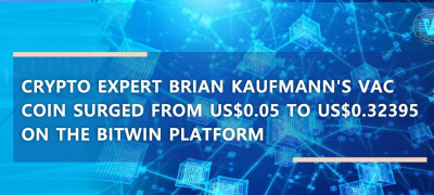 Crypto Expert Brian Kaufmann's VAC Coin has surged from US$0.05 to US$0.32395 on the BitWin platform